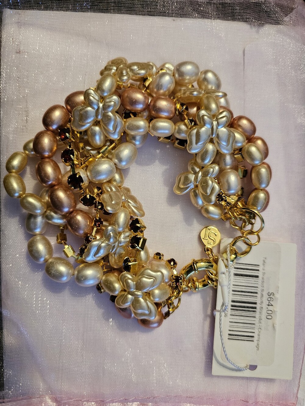 Sassy Jones Twana Braided Butterfly Bracelet - Champagne